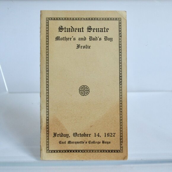 1927 Carl Marquette's College Boys Mother's & Dad's Day Frolic Dance Card - Picture 1 of 4